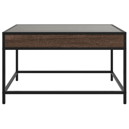 Tavolino da Salotto con LED Infinity Rovere Marrone 70x50x41 cm