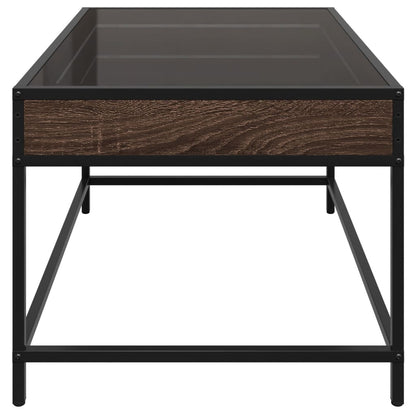 Tavolino da Salotto con LED Infinity Rovere Marrone 70x50x41 cm | homemem39