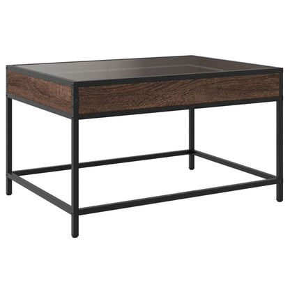 Tavolino da Salotto con LED Infinity Rovere Marrone 70x50x41 cm | homemem39