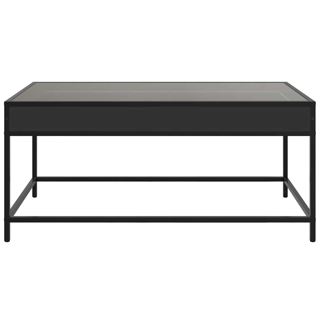 Tavolino da Salotto con LED Infinity Nero 90x50x41 cm | homemem39