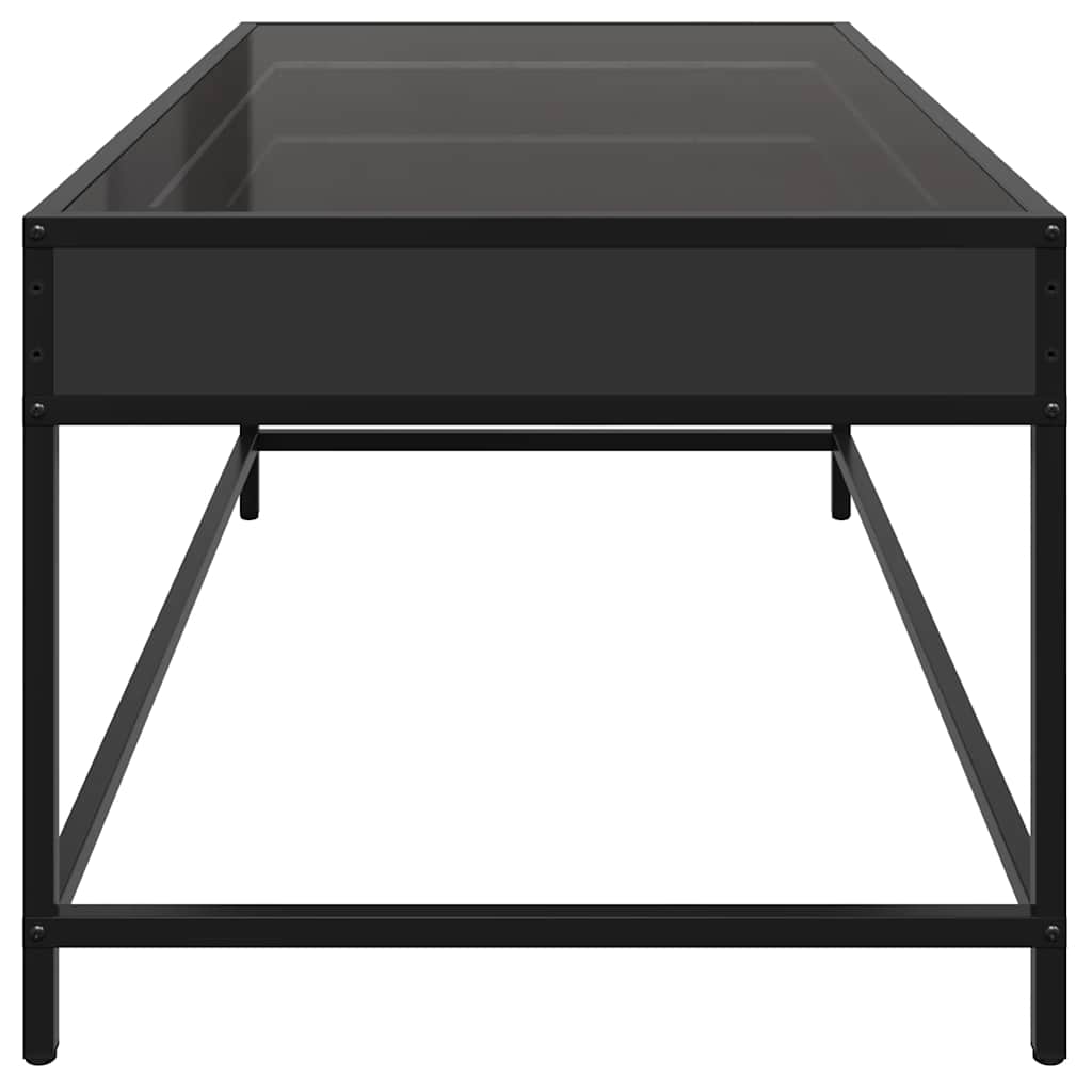 Tavolino da Salotto con LED Infinity Nero 90x50x41 cm | homemem39