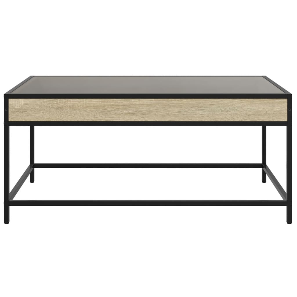 Tavolino da Salotto con LED Infinity Rovere Sonoma 90x50x41 cm