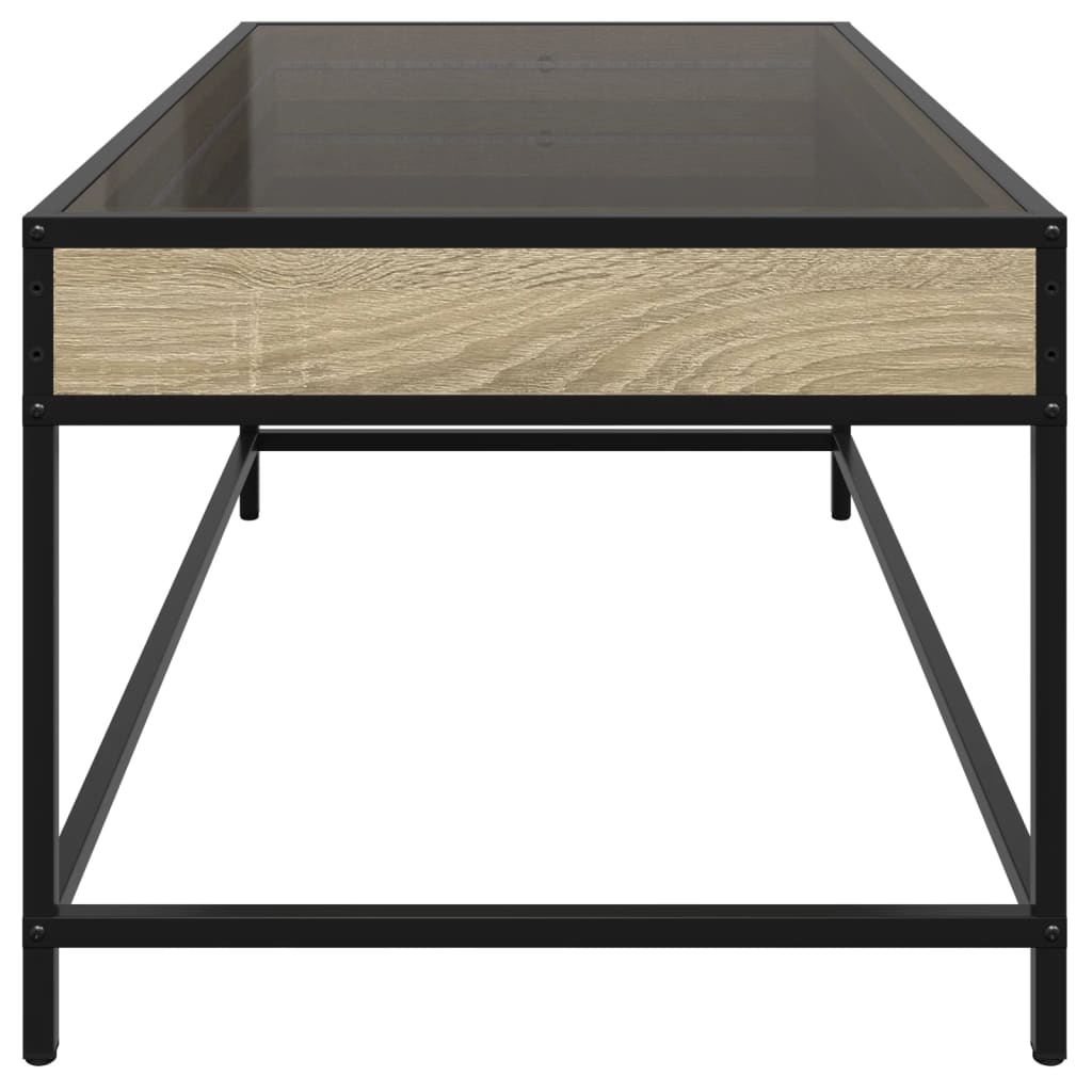 Tavolino da Salotto con LED Infinity Rovere Sonoma 90x50x41 cm | homemem39