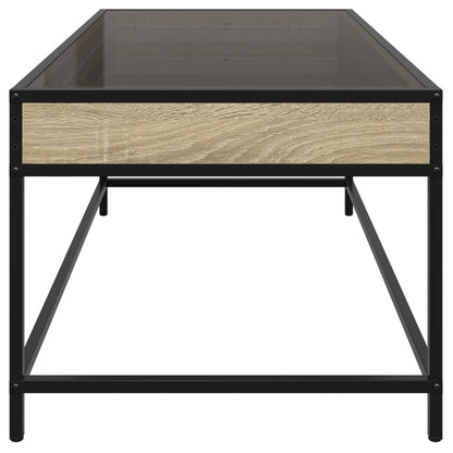 Tavolino da Salotto con LED Infinity Rovere Sonoma 90x50x41 cm | homemem39
