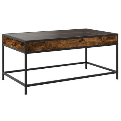 Tavolino da Salotto con LED Infinity Rovere Fumo 90x50x41 cm