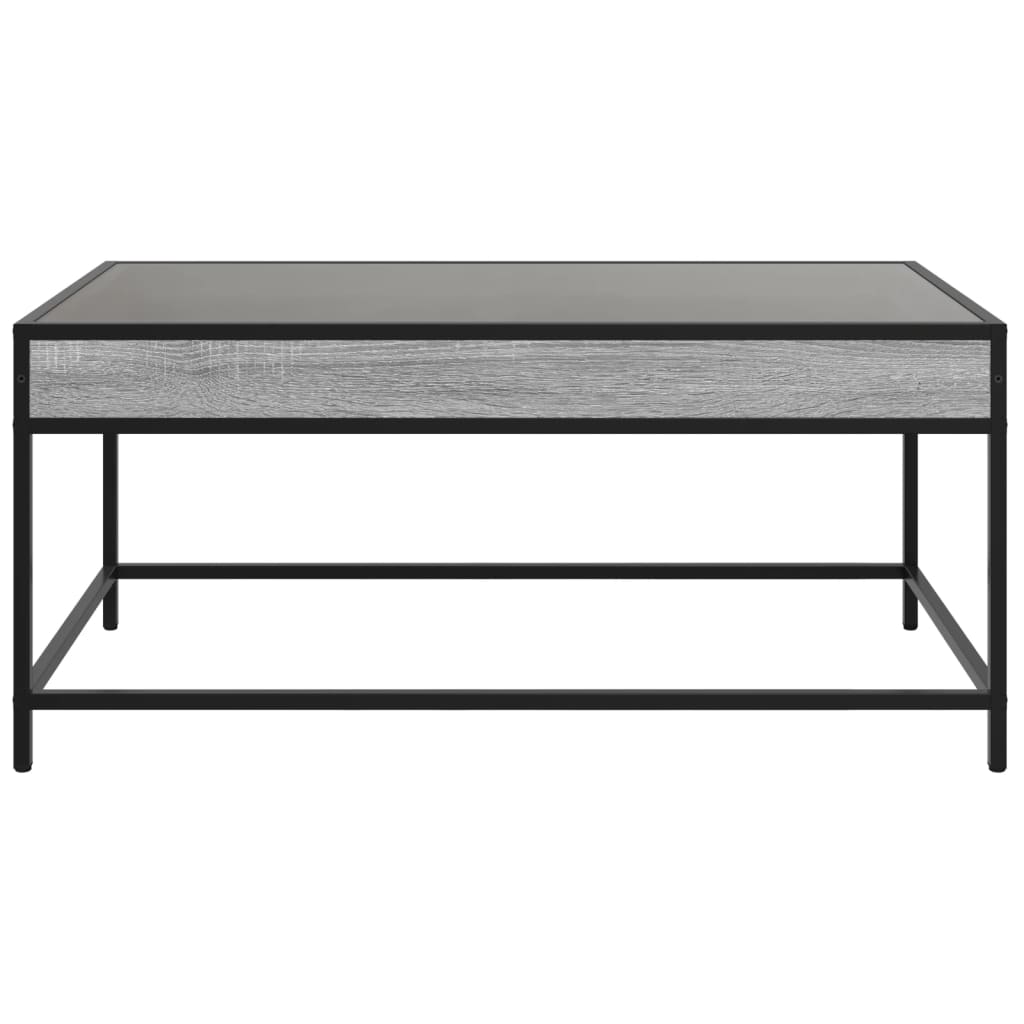 Tavolino da Salotto con LED Infinity Grigio Sonoma 90x50x41 cm