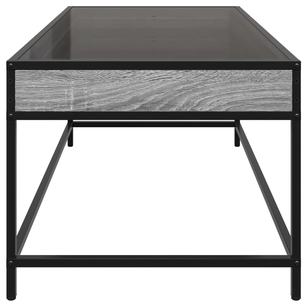 Tavolino da Salotto con LED Infinity Grigio Sonoma 90x50x41 cm | homemem39