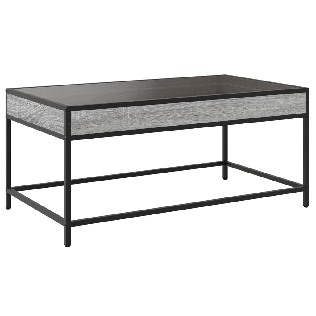 Tavolino da Salotto con LED Infinity Grigio Sonoma 90x50x41 cm | homemem39