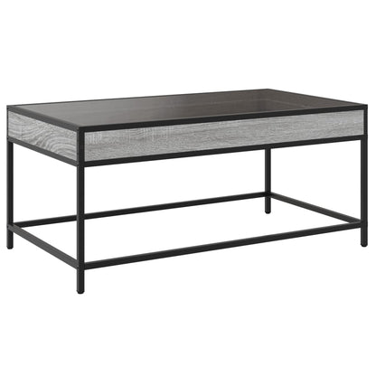 Tavolino da Salotto con LED Infinity Grigio Sonoma 90x50x41 cm