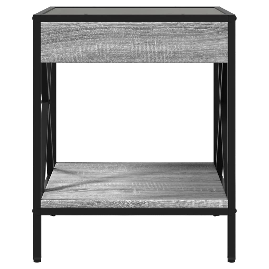 Tavolino da Salotto con LED Infinity Grigio Sonoma 40x40x49 cm | homemem39