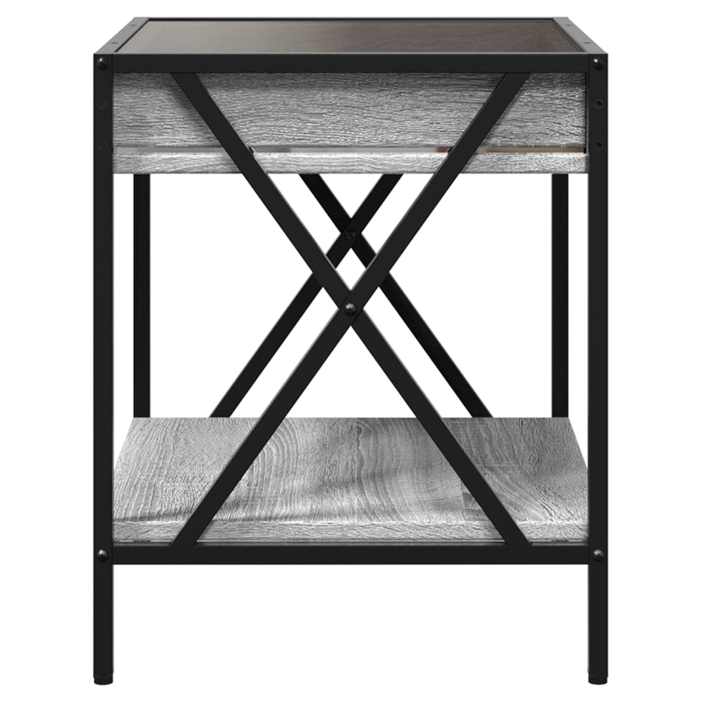Tavolino da Salotto con LED Infinity Grigio Sonoma 40x40x49 cm | homemem39