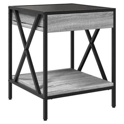 Tavolino da Salotto con LED Infinity Grigio Sonoma 40x40x49 cm | homemem39