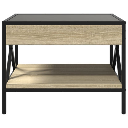 Tavolino da Salotto con LED Infinity Rovere Sonoma 50x50x38 cm