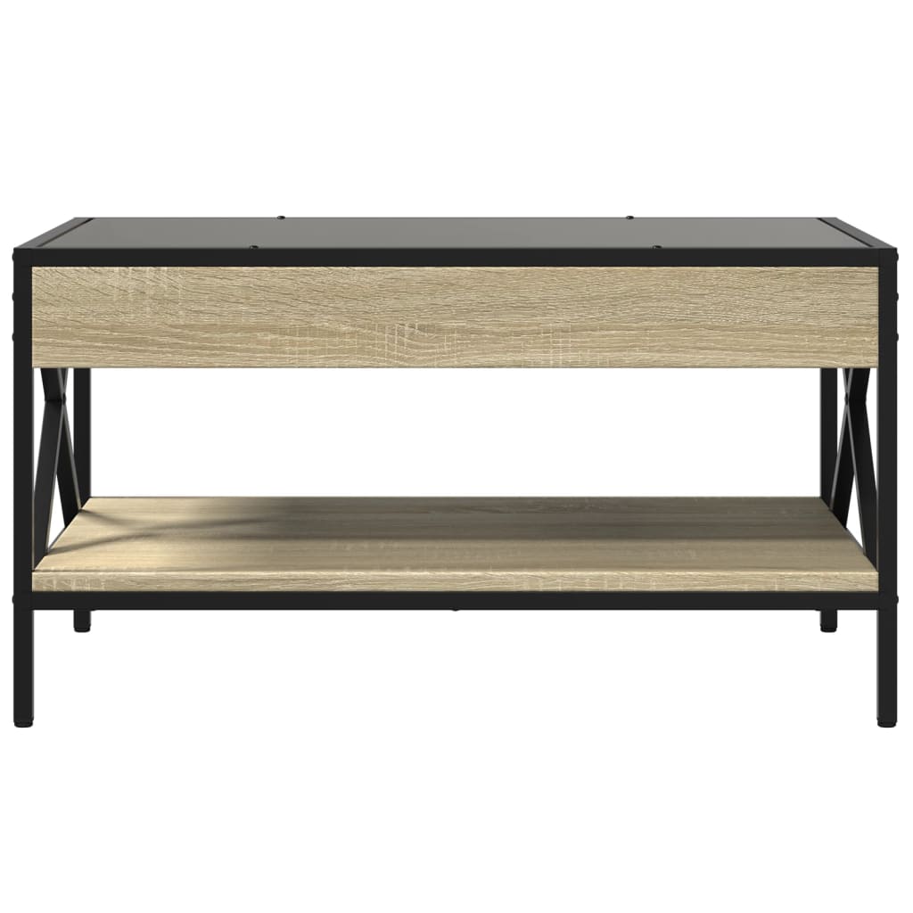 Tavolino da Salotto con LED Infinity Rovere Sonoma 70x50x38 cm