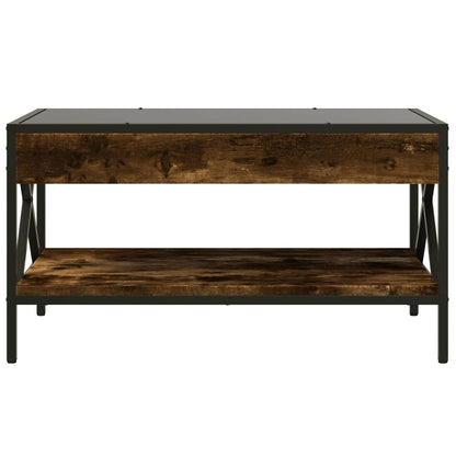 Tavolino da Salotto con LED Infinity Rovere Fumo 70x50x38 cm