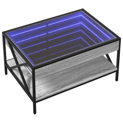 Tavolino da Salotto con LED Infinity Grigio Sonoma 70x50x38 cm | homemem39