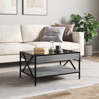 Tavolino da Salotto con LED Infinity Grigio Sonoma 70x50x38 cm