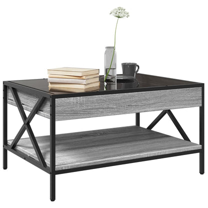 Tavolino da Salotto con LED Infinity Grigio Sonoma 70x50x38 cm