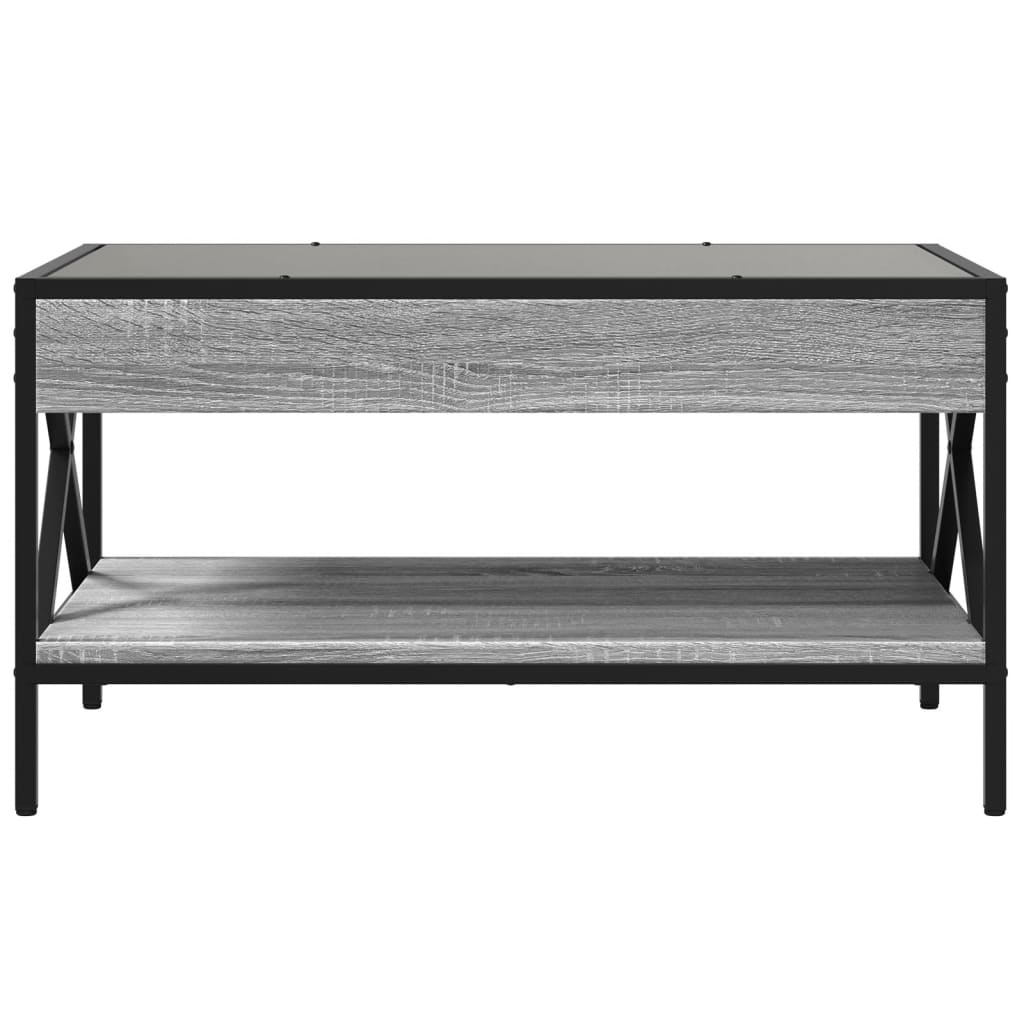 Tavolino da Salotto con LED Infinity Grigio Sonoma 70x50x38 cm