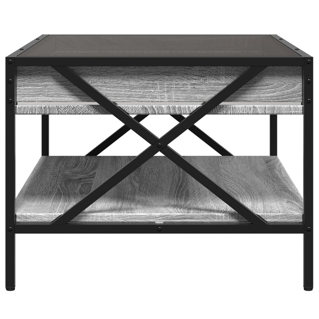 Tavolino da Salotto con LED Infinity Grigio Sonoma 70x50x38 cm | homemem39