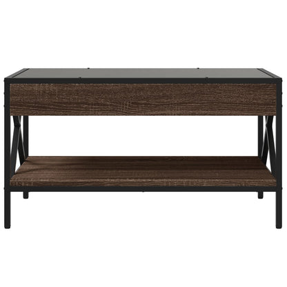 Tavolino da Salotto con LED Infinity Rovere Marrone 70x50x38 cm