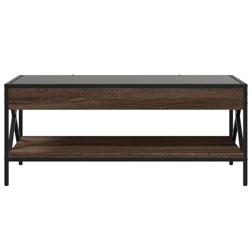 Tavolino da Salotto con LED Infinity Rovere Marrone 90x50x38 cm