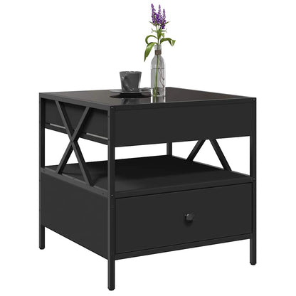 Tavolino da Salotto con LED Infinity Nero 50x50x51 cm | homemem39