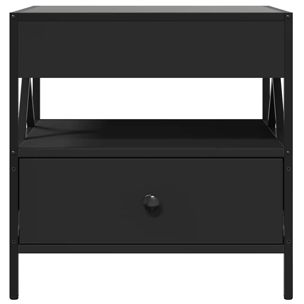 Tavolino da Salotto con LED Infinity Nero 50x50x51 cm | homemem39