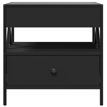 Tavolino da Salotto con LED Infinity Nero 50x50x51 cm