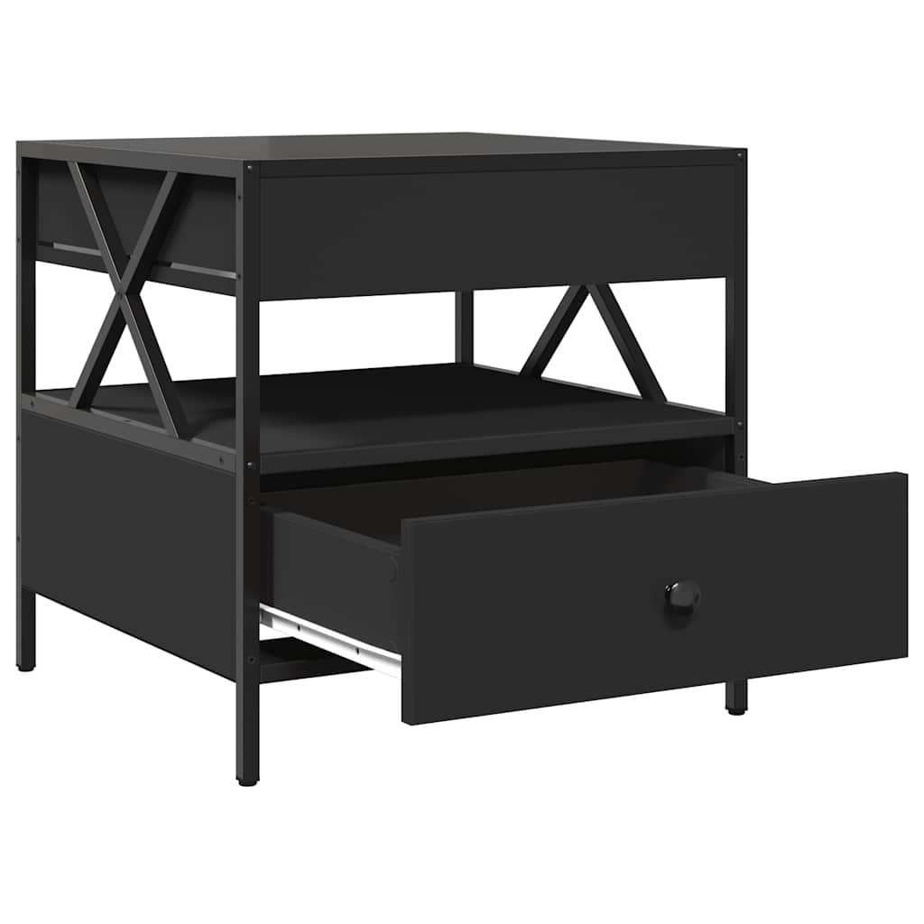 Tavolino da Salotto con LED Infinity Nero 50x50x51 cm | homemem39