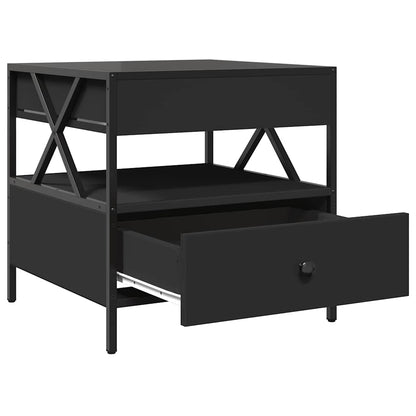 Tavolino da Salotto con LED Infinity Nero 50x50x51 cm | homemem39