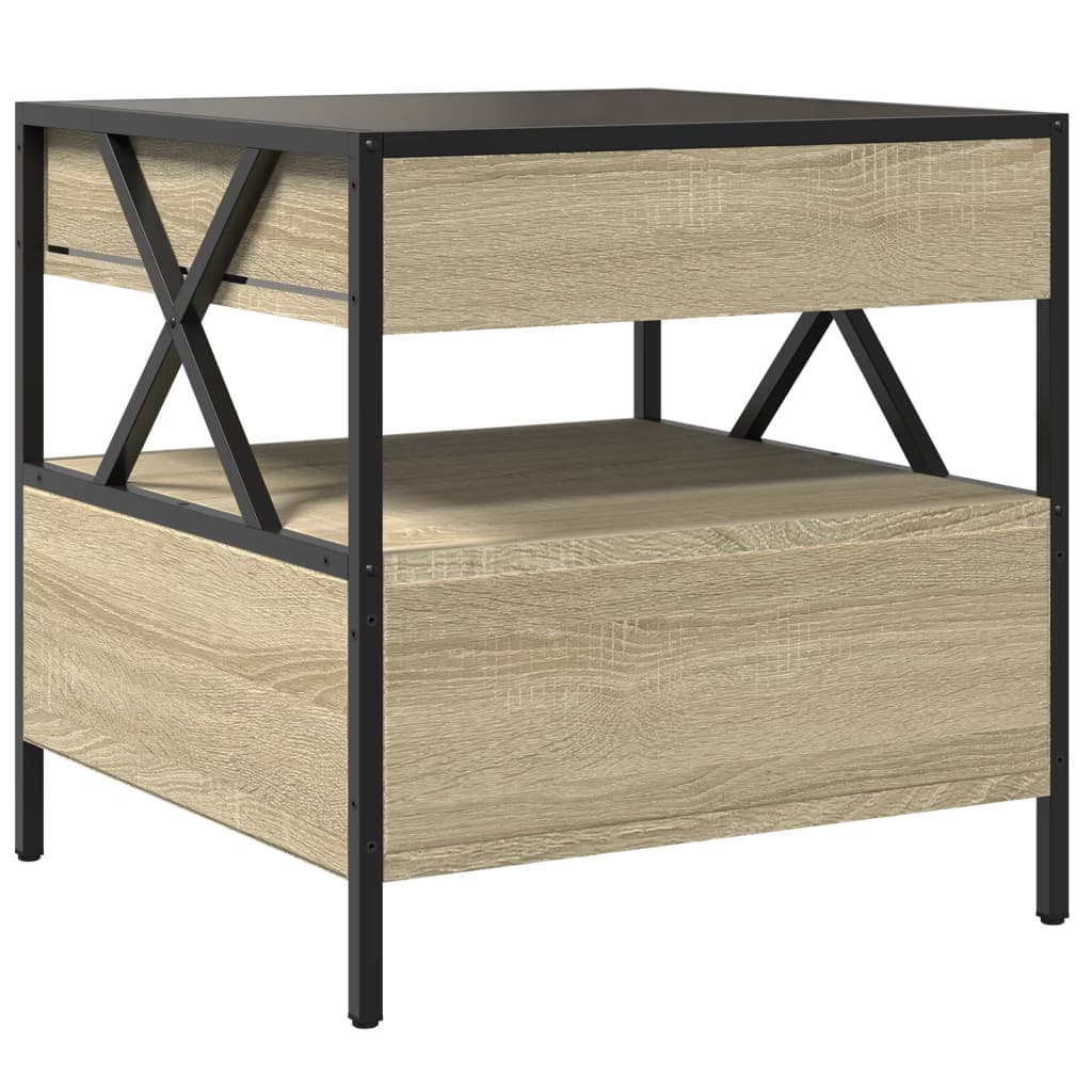 Tavolino da Salotto con LED Infinity Rovere Sonoma 50x50x51 cm | homemem39