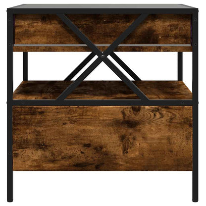 Tavolino da Salotto con LED Infinity Rovere Fumo 50x50x51 cm | homemem39
