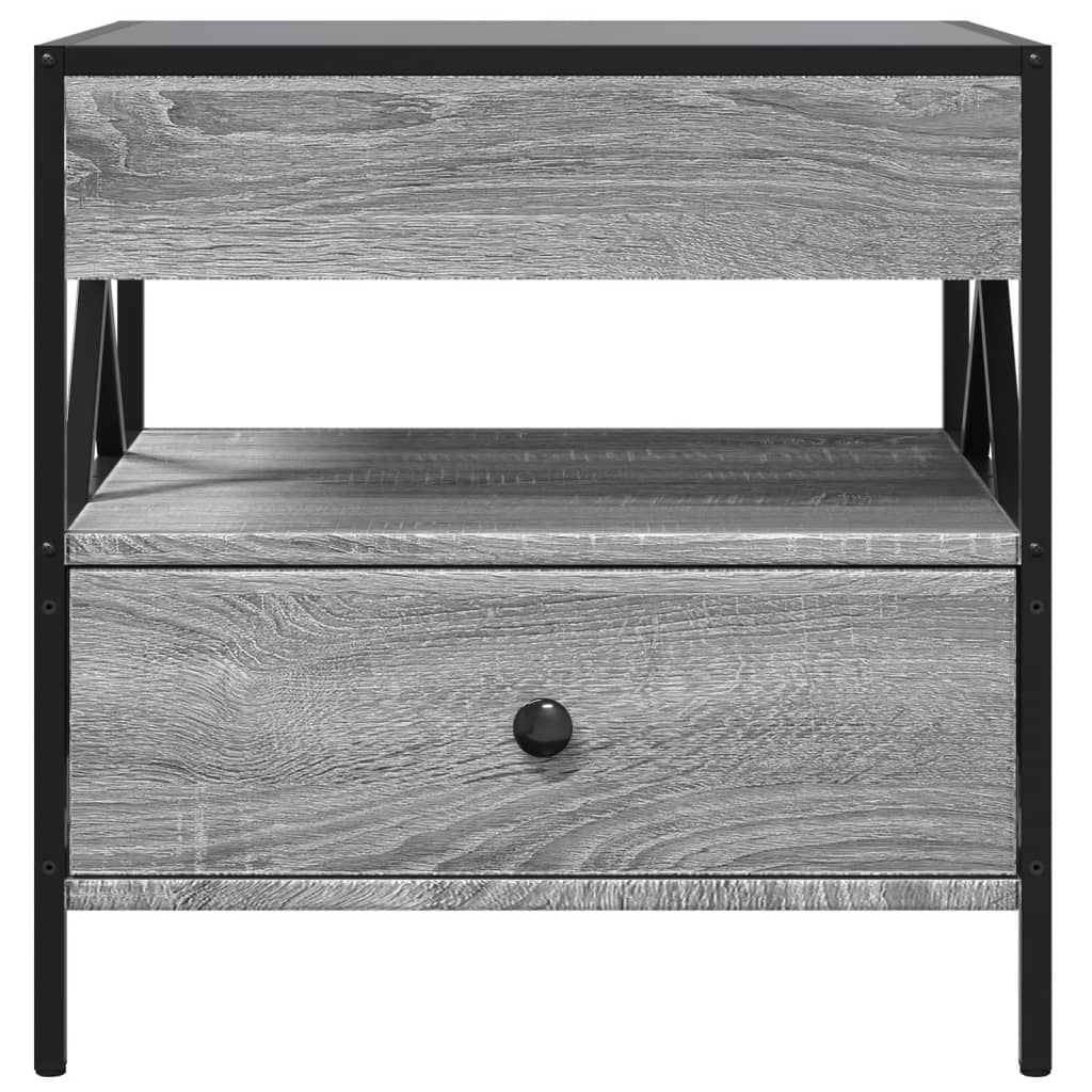 Tavolino da Salotto con LED Infinity Grigio Sonoma 50x50x51 cm