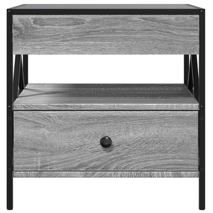 Tavolino da Salotto con LED Infinity Grigio Sonoma 50x50x51 cm