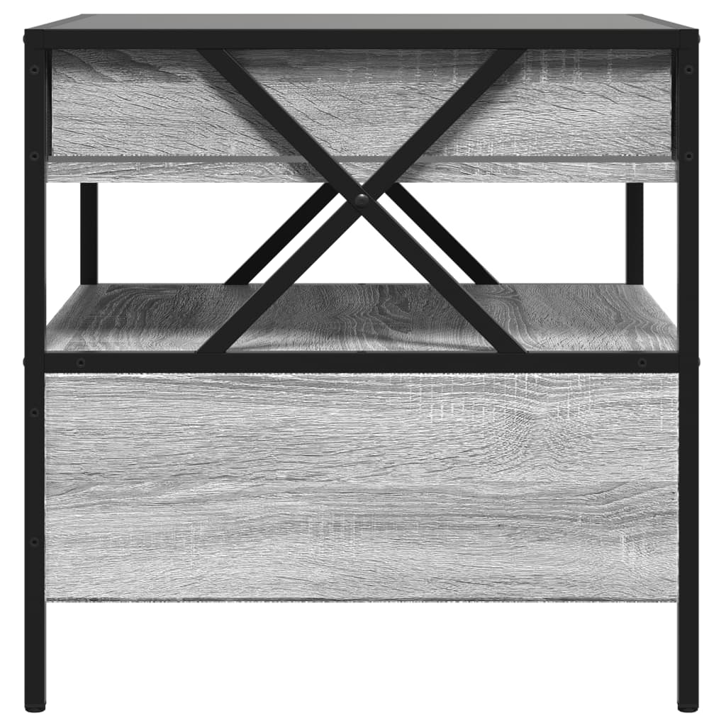 Tavolino da Salotto con LED Infinity Grigio Sonoma 50x50x51 cm