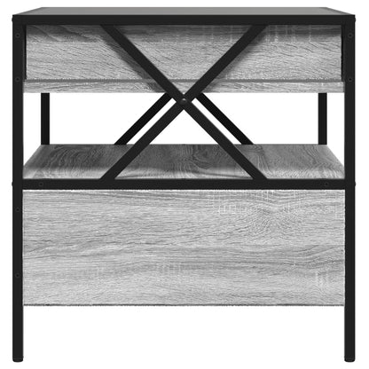 Tavolino da Salotto con LED Infinity Grigio Sonoma 50x50x51 cm