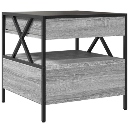 Tavolino da Salotto con LED Infinity Grigio Sonoma 50x50x51 cm