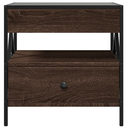 Tavolino da Salotto con LED Infinity Rovere Marrone 50x50x51 cm | homemem39