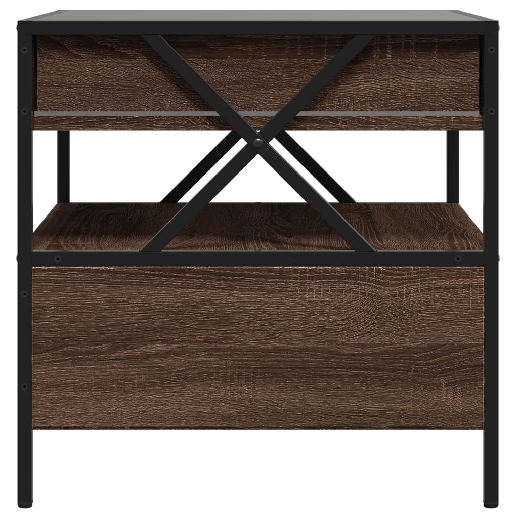Tavolino da Salotto con LED Infinity Rovere Marrone 50x50x51 cm | homemem39