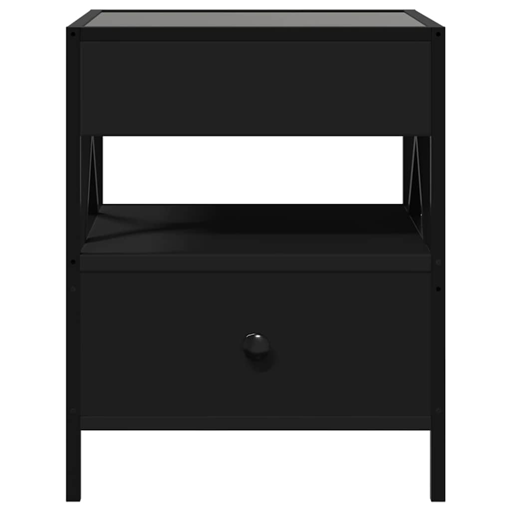 Tavolino da Salotto con LED Infinity Nero 40x40x51 cm