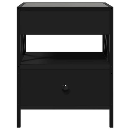 Tavolino da Salotto con LED Infinity Nero 40x40x51 cm