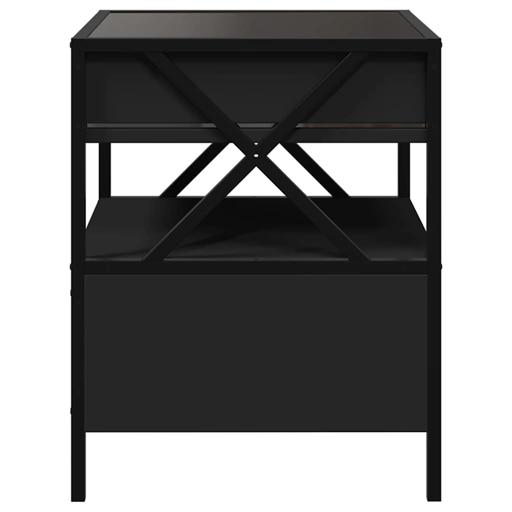 Tavolino da Salotto con LED Infinity Nero 40x40x51 cm