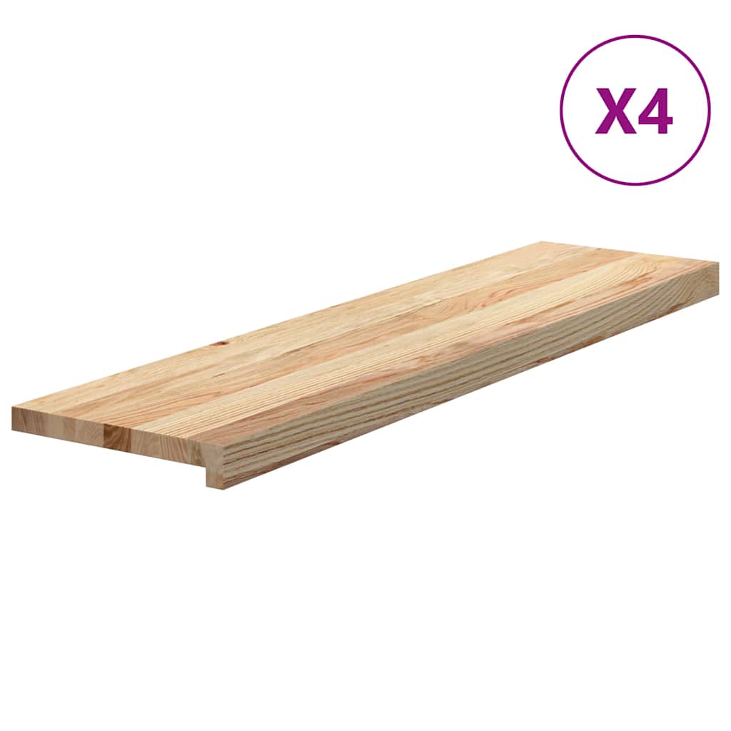 Gradini 4 pz 100x25x2 cm in Rovere Massello Non Trattato | homemem39