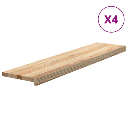 Gradini 4 pz 110x25x2 cm in Rovere Massello Non Trattato