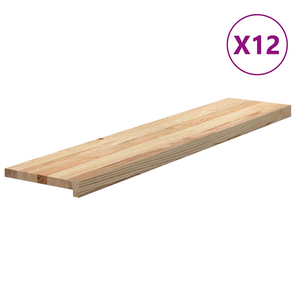 Gradini 12 pz 120x30x2 cm in Rovere Massello Non Trattato | homemem39
