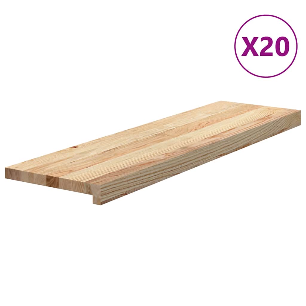Gradini 20 pz 90x25x2 cm in Rovere Massello Non Trattato | homemem39