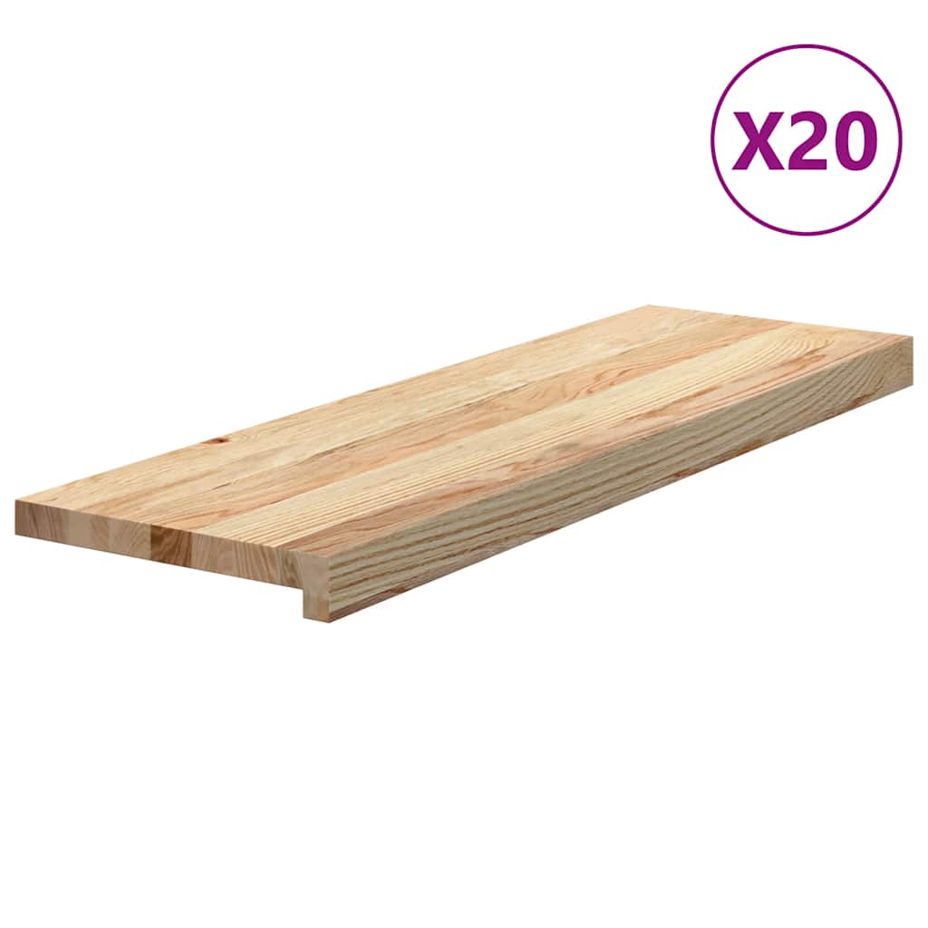 Gradini 20 pz 80x30x2 cm in Rovere Massello Non Trattato | homemem39