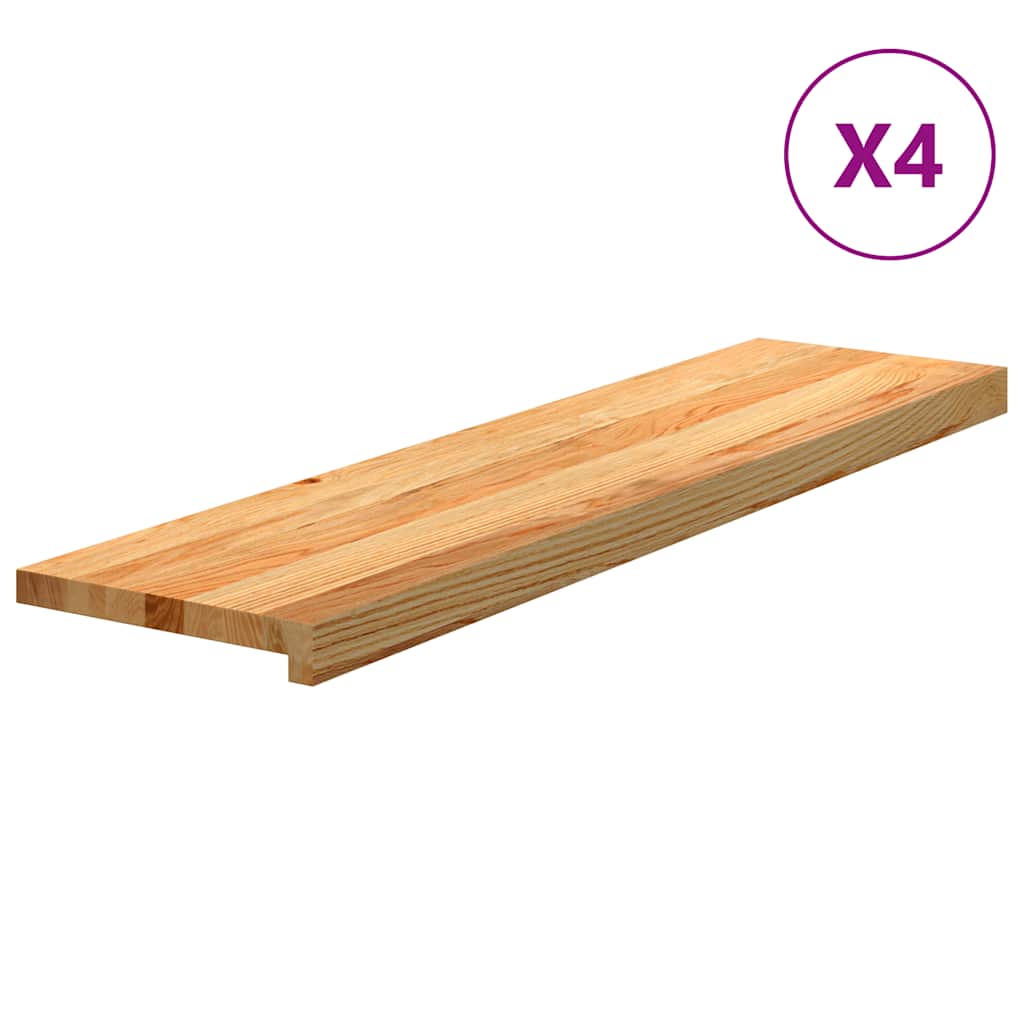 Gradini 4 pz Marrone Chiaro 100x25x2 cm Legno Massello Rovere | homemem39