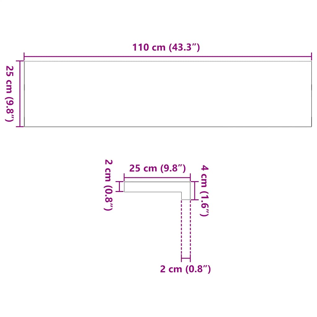 Gradini 4 pz Marrone Chiaro 110x25x2 cm Legno Massello Rovere | homemem39